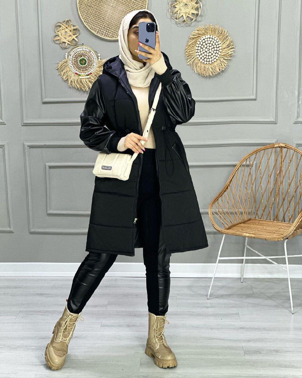 کاپشن مموری ضدآب، آستین چرم ، داخل پشم شیشه