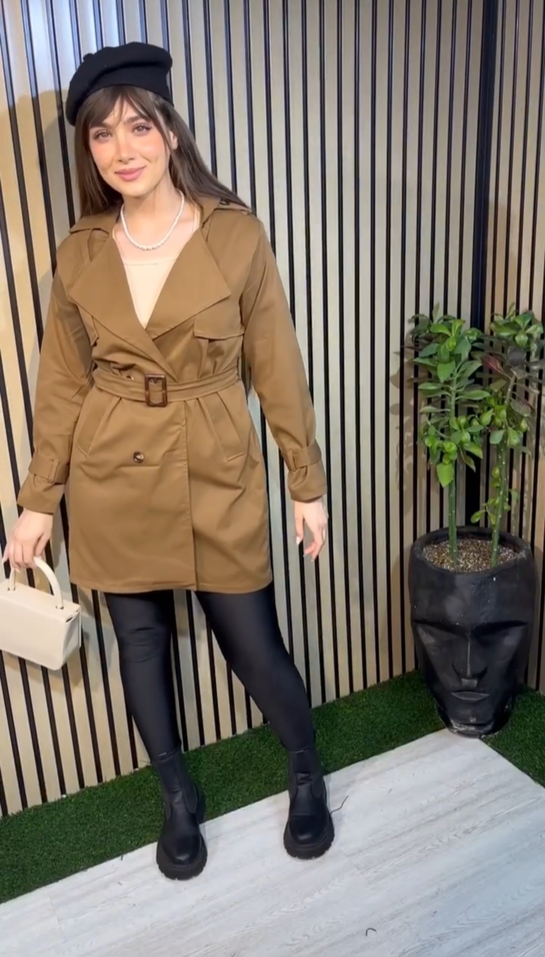 بارونی ضد آب کتان زارا داخل آستردار کوتاه مدل ترنج